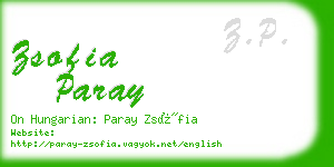 zsofia paray business card